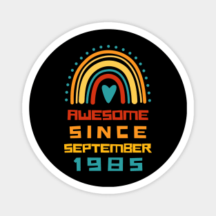 Rainbow Awesome Since September 1985 36th Birthday Magnet